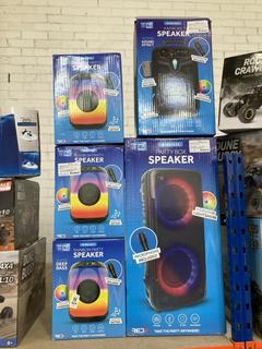 Lot 424  
            Chesterfield SR40 - Collection or Optional Delivery Available 

                
5 X ASSORTED ITEMS TO INCLUDE RAINBOW PARTY SPEAKER (LOCATION: B RACKING )