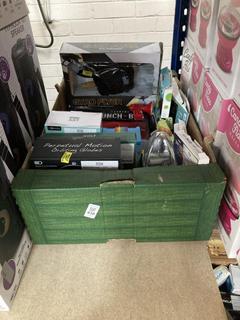 Lot 438  
            Chesterfield SR40 - Collection or Optional Delivery Available 

                
BOX OF ASSORTED ITEMS TO INCLUDE GYRO FLYER RC HELICOPTER (LOCATION: B RACKING )