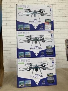 Lot 443  
            Chesterfield SR40 - Collection or Optional Delivery Available 

                
3 X GPS FALCON FPV DRONE (LOCATION: B RACKING )