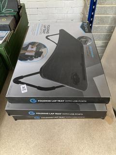 Lot 449  
            Chesterfield SR40 - Collection or Optional Delivery Available 

                
3 X FOLDING LAP TRAY WITH USB PORTS (LOCATION: B RACKING )