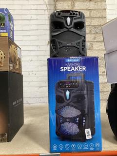 Lot 459  
            Chesterfield SR40 - Collection or Optional Delivery Available 

                
3 X WIRELESS KARAOKE SPEAKERS (LOCATION: B RACKING )