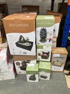 Lot 483  
            Chesterfield SR40 - Collection or Optional Delivery Available 

                
22 X ASSORTED ITEMS TO INCLUDE ZEN GARDEN WATER FOUNTAIN (LOCATION: B RACKING )