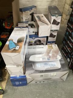 Lot 491  
            Chesterfield SR40 - Collection or Optional Delivery Available 

                
12 X ASSORTED ITEMS TO INCLUDE FOOT BATH SOOTHE (LOCATION: B RACKING )