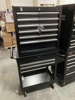Lot 641  
            Chesterfield SR40 - Collection or Optional Delivery Available 

                
6 DRAWER TOOL CHEST IN BLACK TO INCLUDE 2 DRAWER WHEELED TOOL CHEST IN BLACK (LOC...