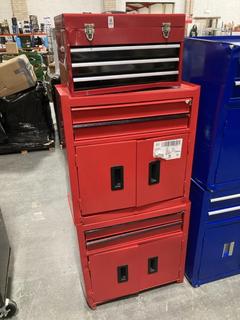 Lot 643  
            Chesterfield SR40 - Collection or Optional Delivery Available 

                
3 X TOOL CHESTS TO INCLUDE 3 DRAWER TOOL CHEST IN RED (LOCATION: B6)