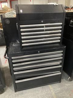 Lot 650  
            Chesterfield SR40 - Collection or Optional Delivery Available 

                
6 DRAWER TOP TOOL CHEST IN BLACK TO INCLUDE 6 DRAWER BOTTOM TOOL CHEST IN BLACK (...