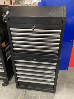 Lot 652  
            Chesterfield SR40 - Collection or Optional Delivery Available 

                
6 DRAWER TOP TOOL CHEST IN BLACK TO INCLUDE 6 DRAWER BOTTOM TOOL CHEST IN BLACK (...