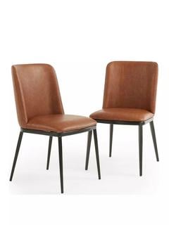 Lot 100  
            Chesterfield SR35 - Collection or Optional Delivery Available 

                
WILLOW STANDARD PAIR OF DINING CHAIRS IN FAUX LEATHER TAN / BLACK ORIGINAL RRP - ...