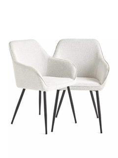 Lot 107  
            Chesterfield SR35 - Collection or Optional Delivery Available 

                
ALISHA PAIR OF BOUCLE DINING CHAIRS IN CREAM/BLACK ORIGINAL RRP - £229 (LOCATION:...