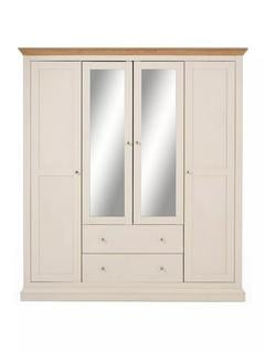 Lot 178  
            Chesterfield SR35 - Collection or Optional Delivery Available 

                
HANNAH 4 DOOR MIRRORED COMBINATION WARDROBE IN CREAM OAK - ORIGINAL RRP £499 (LOC...