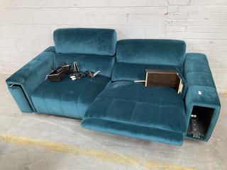 Lot 18  
            Chesterfield SR35 - Collection or Optional Delivery Available 

                
DFS 2 SEATER ELECTRIC RECLINER 2 SEATER SOFA IN TEAL - ORIGINAL RRP £1699 (LOCATI...