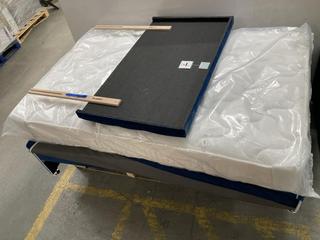 Lot 19  
            Chesterfield SR35 - Collection or Optional Delivery Available 

                
DFS SMALL DOUBLE DIVAN BED BASE, MATTRESS AND HEADBOARD IN NAVY BLUE FABRIC (LOCA...
