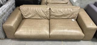 Lot 213  
            Chesterfield SR35 - Collection or Optional Delivery Available 

                
DFS LOW STYLE DOUBLE LEATHER SOFA IN TANNED LEATHER (LOCATION: SR35) (NUE13AISB)