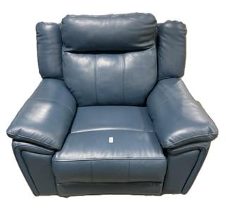 Lot 217  
            Chesterfield SR35 - Collection or Optional Delivery Available 

                
DFS SINGLE ARM CHAIR IN BLUE LEATHER FINISH WITH RECLINING FEATURES (LOCATION: SR35)