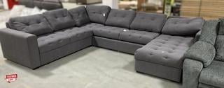 Lot 220  
            Chesterfield SR35 - Collection or Optional Delivery Available 

                
DFS LARGE CORNER FABRIC SOFA 5 SEATER FINISHED IN DARK GREY WITH RETRACTABLE AND ...