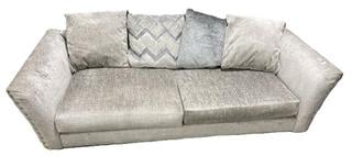 Lot 221  
            Chesterfield SR35 - Collection or Optional Delivery Available 
                
DFS LARGE TWO SEATER SOFA FINISHED IN GREY FABRIC WITH STUDDED ARM RESTS INCLUDES...