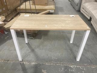 Lot 253  
            Chesterfield SR35 - Collection or Optional Delivery Available 
                
RECTANGLE WORK DESK IN METAL AND OAK - ORIGINAL RRP £179 (LOCATION: SR35)