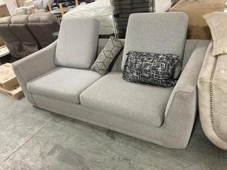 Lot 281  
            Chesterfield SR35 - Collection or Optional Delivery Available 

                
DFS 2 SEATER SOFA IN GREY FABRIC (LOCATION: SR35)