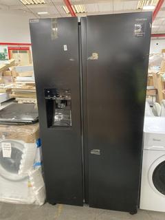 Lot 293  
            Chesterfield SR35 - Collection or Optional Delivery Available 
                
HISENSE PUREFLAT AMERICAN STYLE FRIDGE FREEZER IN BLACK - MODEL NO. RS694N4TBE - ...