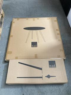 Lot 299  
            Chesterfield SR35 - Collection or Optional Delivery Available 
                
AIRFOIL TABLE WITH BLACK LEGS (LOCATION: SR35) ORIGINAL RRP £349