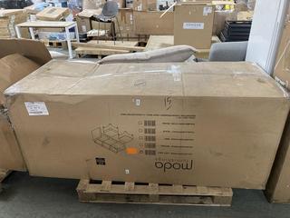 Lot 306  
            Chesterfield SR35 - Collection or Optional Delivery Available 

                
FUSION ROUNDED 3 SEATER SOFA AND POUFFE IN GREY (LOCATION: SR35)