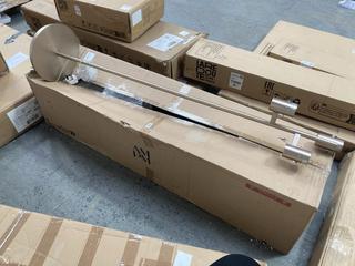 Lot 337  
            Chesterfield SR35 - Collection or Optional Delivery Available 

                
LA REDOUTE FLOOR LAMP IN CHAMPAGNE WITH 3 LIGHT FITTINGS (4238) (LOCATION: SR35)