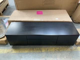 Lot 344  
            Chesterfield SR35 - Collection or Optional Delivery Available 

                
LA REDOUTE 2 DOOR 3 DRAWER TV CONSOLE IN BLACK (LOCATION: SR35)