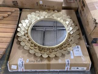 Lot 429  
            Chesterfield SR35 - Collection or Optional Delivery Available 

                
LA REDOUTE LARGE MIRROR FINISHED IN A LIGHT GOLD COLOUR (LOCATION: SR35)