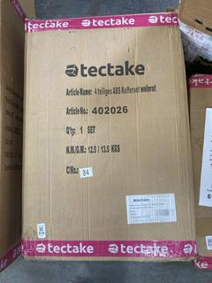 Lot 519  
            Chesterfield SR35 - Collection or Optional Delivery Available 

                
TECTAKE HARD-SHELL SUITCASE SET 4 PIECE IN RED WITH TELESCOPIC HANDLE (LOCATION: ...