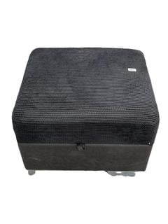 Lot 52  
            Chesterfield SR35 - Collection or Optional Delivery Available 
                
DFS FOOT POUFFE IN BLACK TEXTURED FABRIC (LOCATION: SR35)
