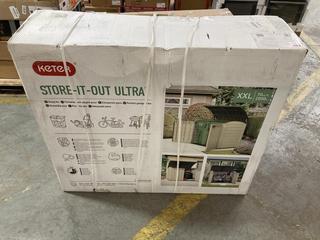 Lot 557  
            Chesterfield SR35 - Collection or Optional Delivery Available 

                
KETER STORE IT OUT ULTRA XXL HORIZONTAL SHED (LOCATION: SR35)