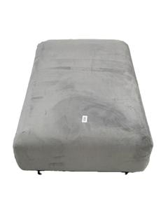 Lot 60  
            Chesterfield SR35 - Collection or Optional Delivery Available 
                
DFS FOOT POUFFE IN VELVET DOVE GREY FABRIC (LOCATION: SR35) (JDM2PASE6)