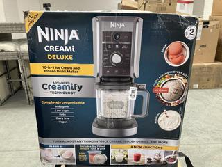 Lot 638  
            Chesterfield SR35 - Collection or Optional Delivery Available 

                
NINJA CREAMY DELUXE 10 IN 1 ICE CREAM AND FROZEN DRINK MAKER ORIGINAL RRP £299 (L...