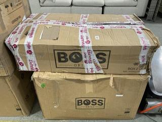 Lot 646  
            Chesterfield SR35 - Collection or Optional Delivery Available 

                
BOSS GRILL 4 BURNER INTEGRATED BBQ KITCHEN BOX 4OF4 ONLY TO INCLUDE BOSS GRILL OU...