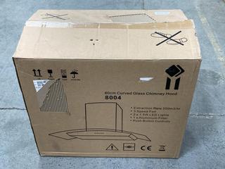 Lot 663  
            Chesterfield SR35 - Collection 

                
60 CM CURVED GLASS CHIMNEY HOOD (COLLECTION ONLY)(LOCATION: SR35)