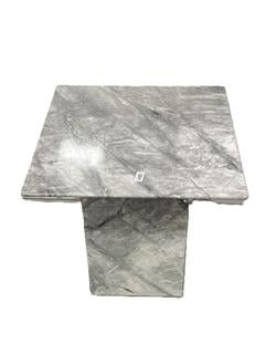Lot 70  
            Chesterfield SR35 - Collection 
                
MARBLE SIDE TABLE IN GREY AND WHITE - COLLECTION ONLY (LOCATION: SR35) (BNX1OCBNX)