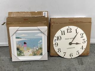 Lot 103  
            Chesterfield SR36 - Collection or Optional Delivery Available 

                
3 X ASSORTED ITEMS TO INCLUDE THOMAS KENT CLOCK IN WHITE (LOCATION: SR36 A5)