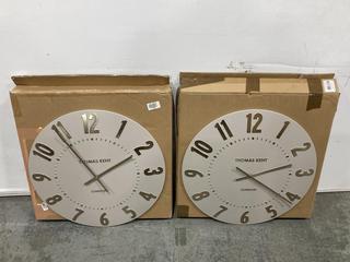 Lot 113  
            Chesterfield SR36 - Collection Only 

                
2 X ITEMS TO INCLUDE THOMAS KENT LONDON WALL CLOCK IN WHITE AND GREY ARABIC WALL ...