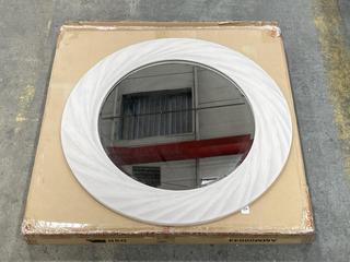 Lot 124  
            Chesterfield SR36 - Collection Only 

                
BARLEY TWIST MIRROR OFF WHITE 700X30X700MM - ITEM NO. 061319 - ORIGINAL RRP £120-...