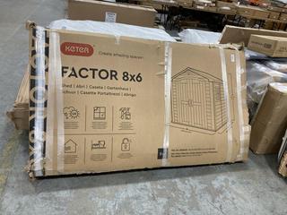 Lot 147  
            Chesterfield SR36 - Collection or Optional Delivery Available 

                
KETER FACTOR 8 X 6 FT SHED - ORIGINAL RRP £819 (LOCATION: SR36 A4)