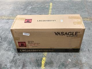 Lot 195  
            Chesterfield SR36 - Collection or Optional Delivery Available 

                
VASAGLE STORAGE CABINET IN DARK WOOD - MODEL - LSC261B01V1 (LOCATION: SR36 A3)