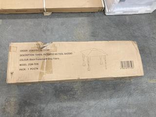 Lot 236  
            Chesterfield SR36 - Collection or Optional Delivery Available 

                
TANDIL NO TOOL NEEDED GAZEBO IN LIGHT GREY (LOCATION: SR36 A2)