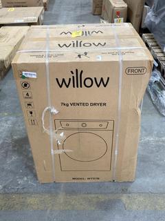 Lot 267  
            Chesterfield SR36 - Collection or Optional Delivery Available 

                
WILLOW 7KG VENTED DRYER IN BLACK ORIGINAL RRP - £239 (LOCATION: SR36 A2)