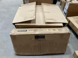 Lot 277  
            Chesterfield SR36 - Collection or Optional Delivery Available 

                
ROUND COFFEE TABLE IN DARK GREY WITH BLACK METAL FRAME LEGS TO INCLUDE RIANO 5 DR...