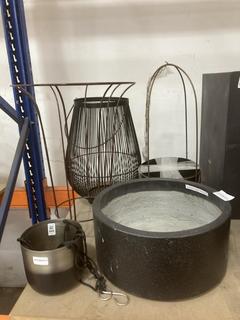 Lot 448  
            Chesterfield SR36 - Collection Only 

                
ASSORTED ITEMS TO INCLUDE HANGING PLANTER IN BLACK AND SILVER (COLLECTION ONLY) (...