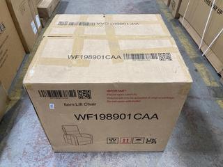 Lot 504  
            Chesterfield SR36 - Collection or Optional Delivery Available 

                
BROWN LEATHER POWER MASSAGE LIFT RECLINER CHAIR WITH HEAT AND VIBRATION - ORIGINA...