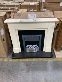 Lot 514  
            Chesterfield SR36 - Collection or Optional Delivery Available 

                
KATELL 46 CONISTON ELECTRIC FIREPLACE IN IVORY/BLACK RICHFLAME REGENT PEBBLE STD ...