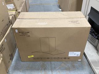 Lot 576  
            Chesterfield SR36 - Collection Only 

                
90CM ISLAND HOOD IN BLACK CURVED GLASS MODEL NO. - ISLA90BK (COLLECTION ONLY) (LO...