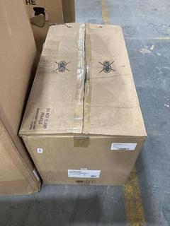 Lot 585  
            Chesterfield SR36 - Collection Only 

                
80CM ANGLED GLASS CONTROL COOKER HOOD IN BLACK AND COPPER MODEL NO. - ICONCG80 (C...