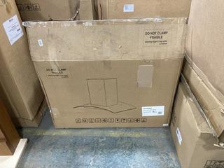 Lot 592  
            Chesterfield SR36 - Collection Only 

                
90CM BLACK CURVED GLASS ISLAND HOOD MODEL NO. - ISLA90BK (COLLECTION ONLY) (LOCAT...